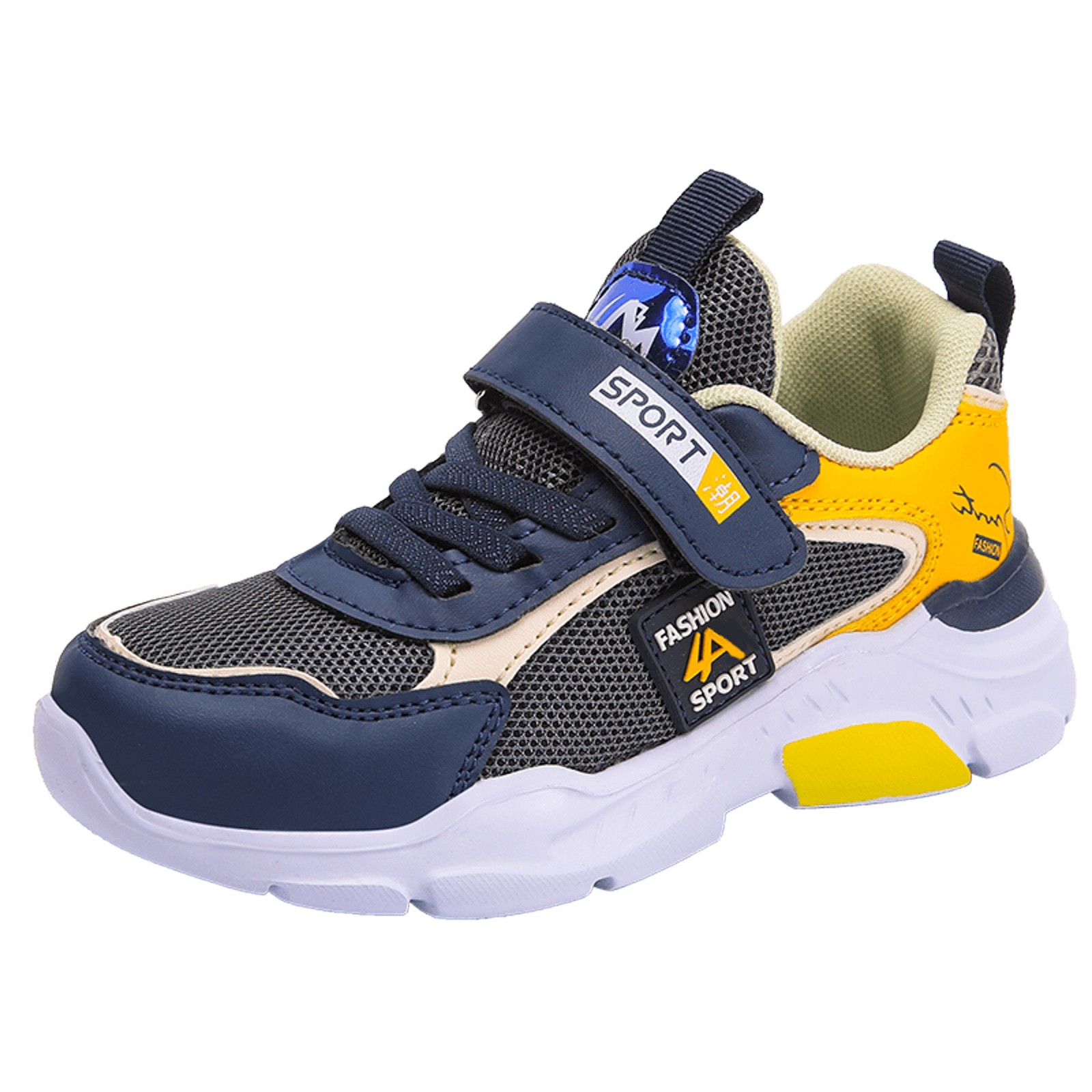 gdxvjhbj Boys Shoes Wide Kids Shoes Boy Girl Sneakers Become Sport Sneaker with Led for Birthday Children Show Gift (Yellow,38)
